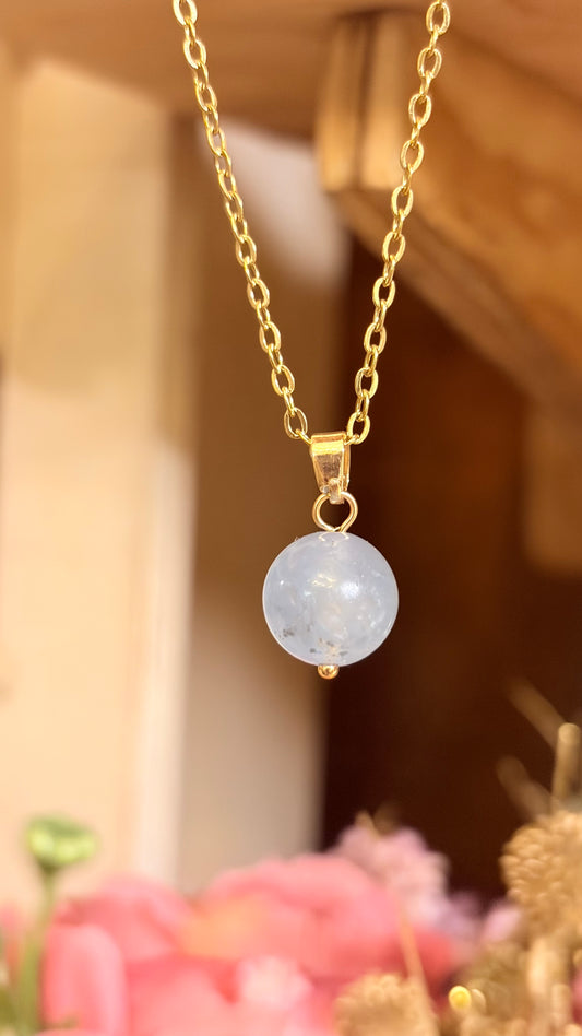 Collar Ágata Azul    (Pieza Única)