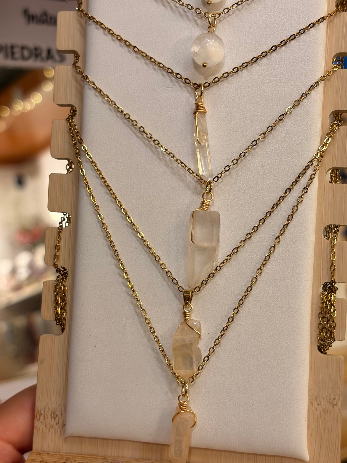 Stock de $100 pesitos•Collar Mineral Sencillo Varios