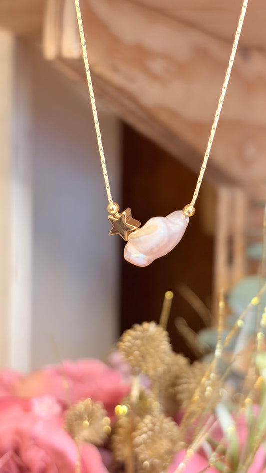Collar Brillos de Universo - Perla Rosa