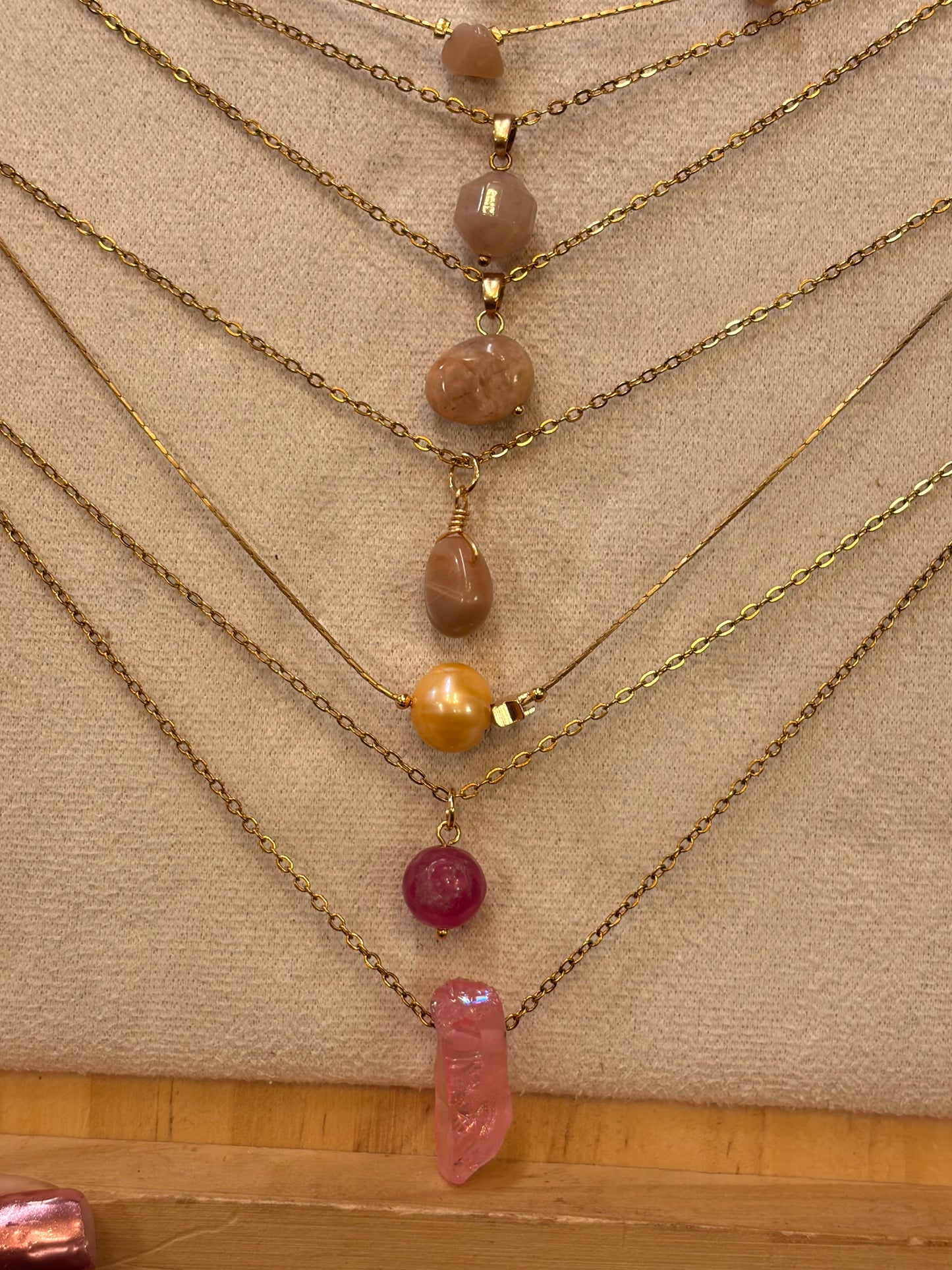 Stock de $100 pesitos•Collar Mineral Sencillo Varios