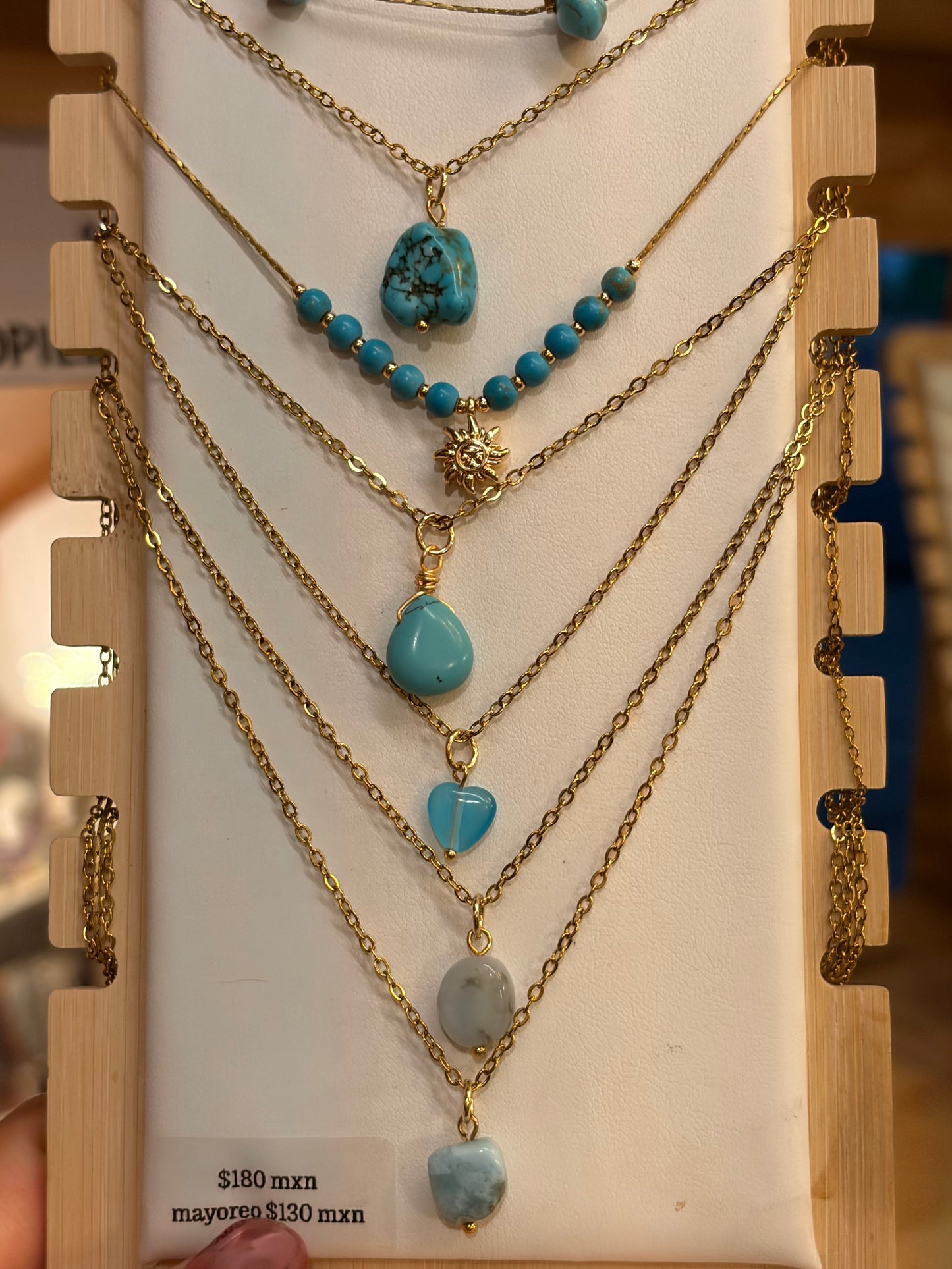 Stock de $100 pesitos•Collar Mineral Sencillo Varios (copia)