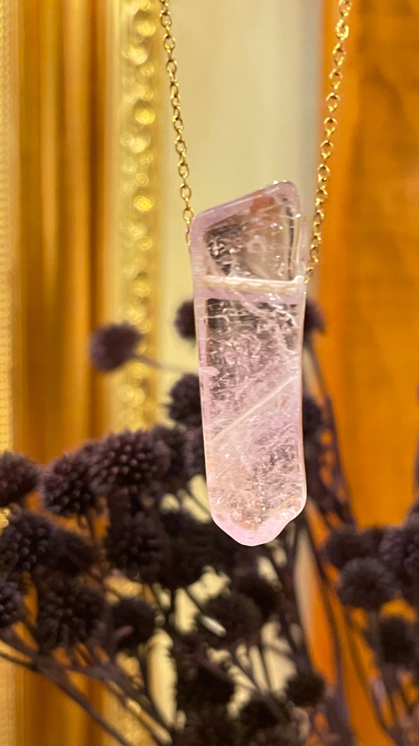 Collar Péndulo Salvaje Amatista Cristal  -Temporada de Brujas-
