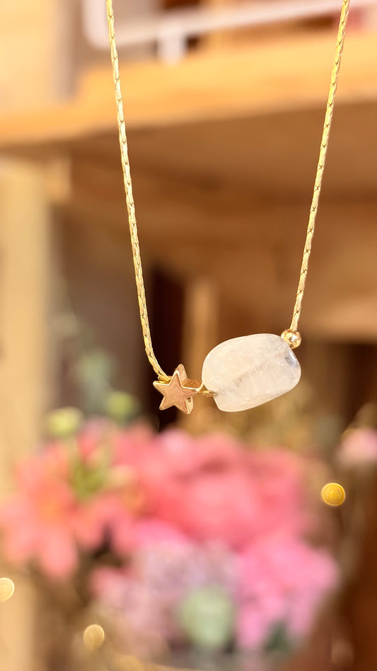Collar Piedra de Luna  Nugget ⭐️ Brillos de Universo