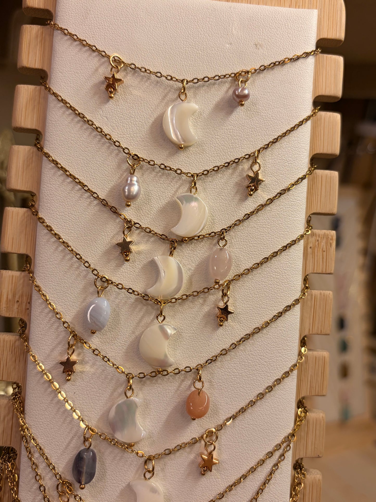 Stock de $100 pesitos•Collar Luna de Mar