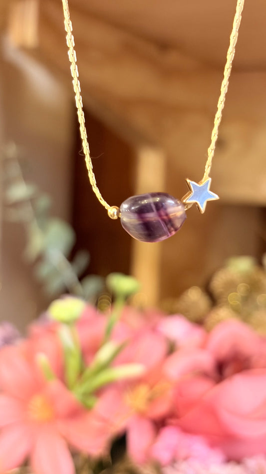 Collar Fluorita Nugget⭐️ Brillos de Universo