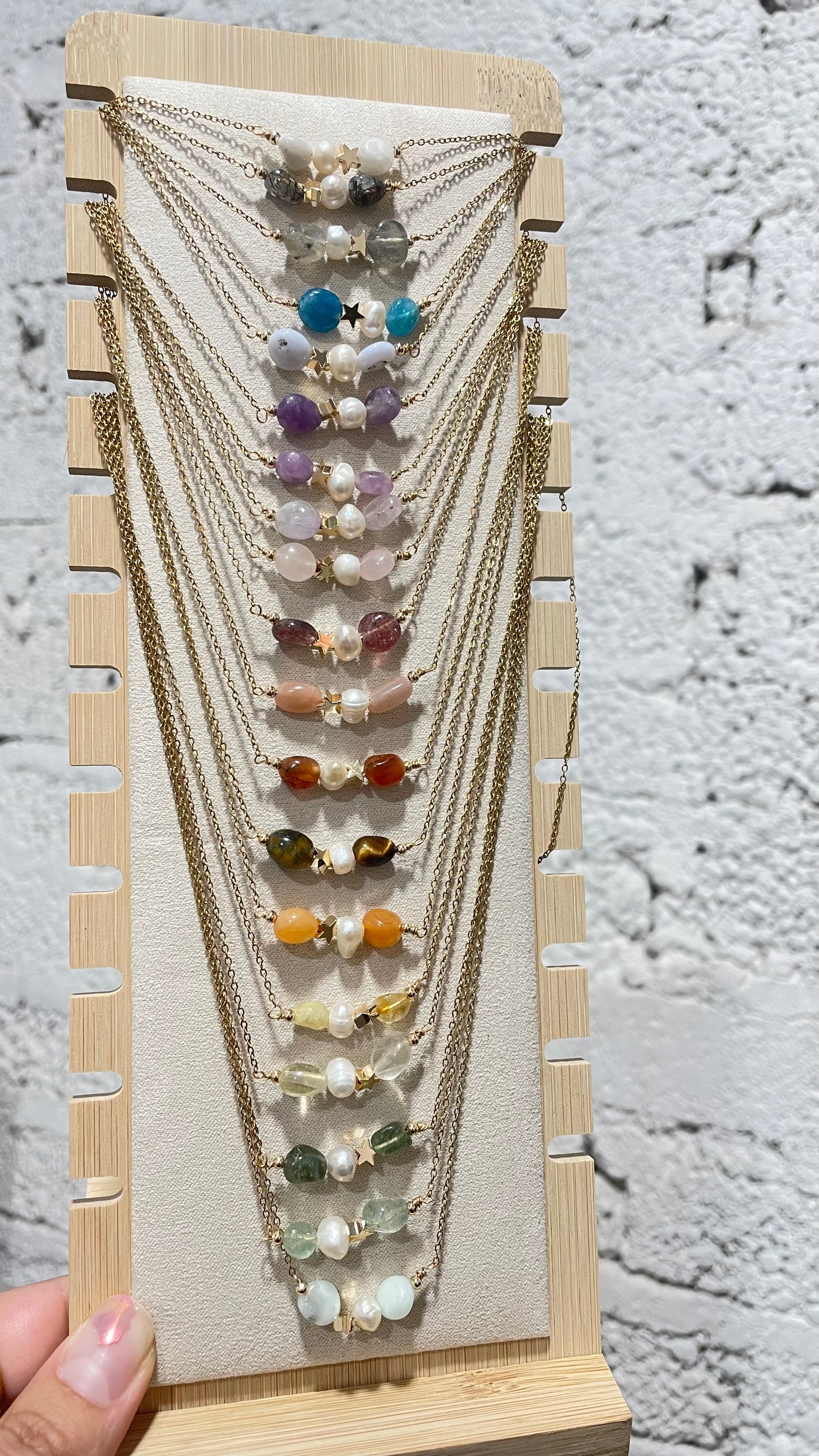 Collar Medio Cielo  de Cuarzo