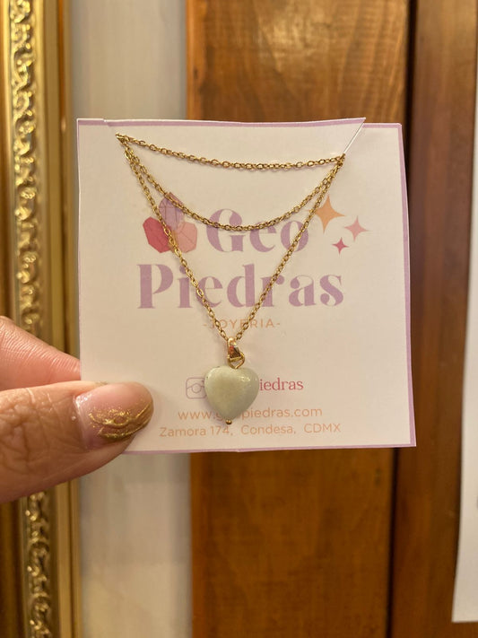 Collar Corazón de Amazonita