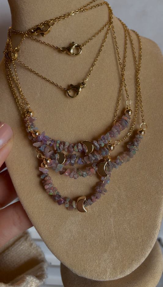 Collar de Ópalo Etíope con Luna 🌙