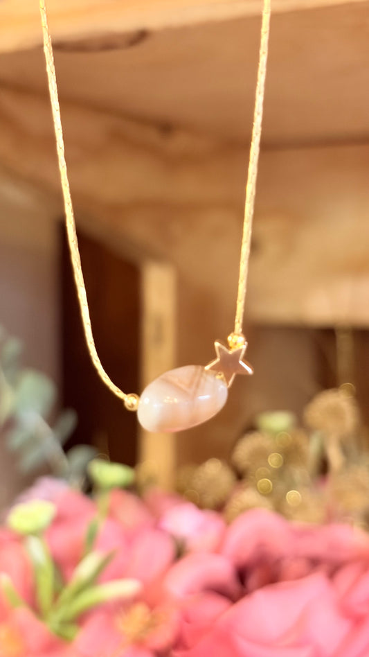 Collar Ágata Natural 2   Nugget ⭐️ Brillos de Universo