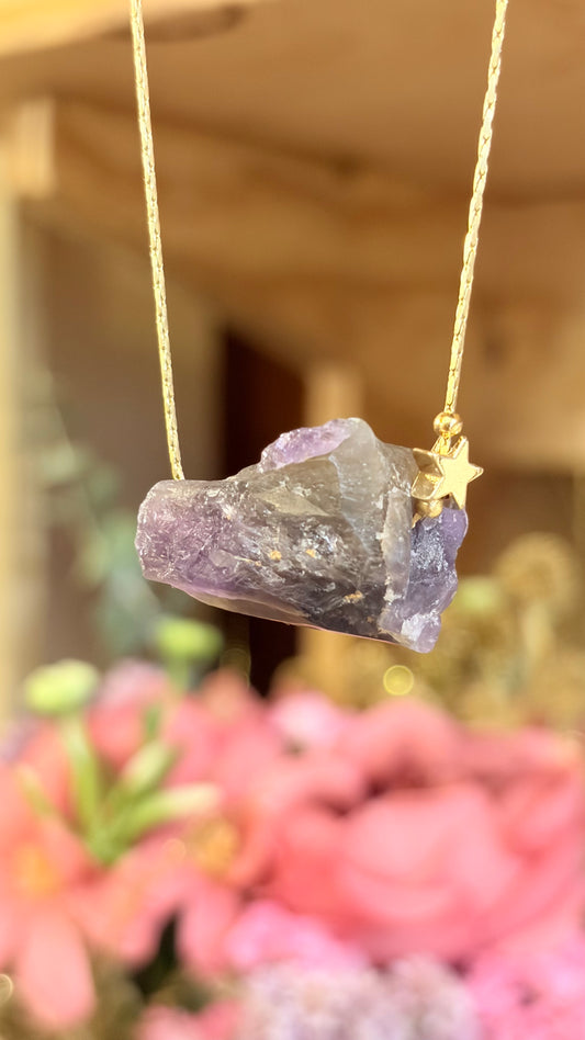Collar Amatista en Bruto  ⭐️ Brillos de Universo