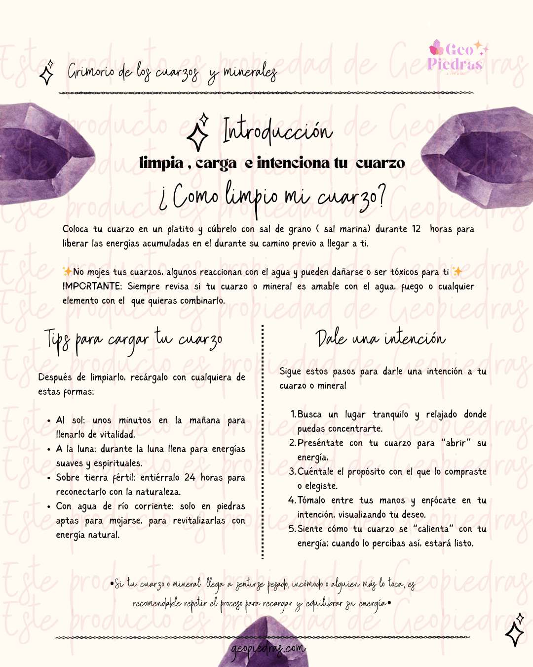 ✨Grimorio de los Cuarzos y Minerales ✨ Vol.1 + Póster  Guía Rápido y Significados de los cuarzos Tamaño tabloide + KIT de 5 Cuarzos  ( Drusa de amatista, Selenita, cuarzo rosa, Cuarzo Ojo de Tigre , Turmalina negra) ✨