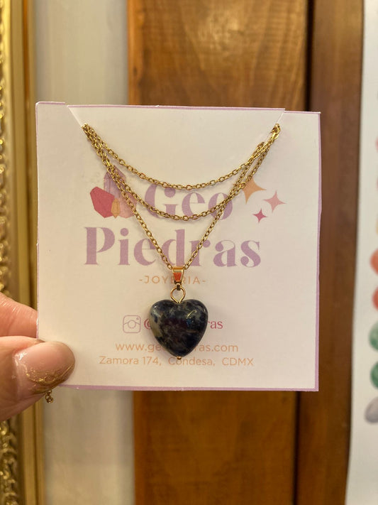 Collar Sodalita  Corazón Mediano