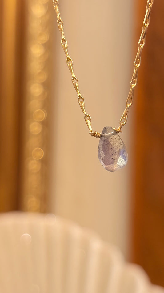 Collar Shine Labradorita Azul