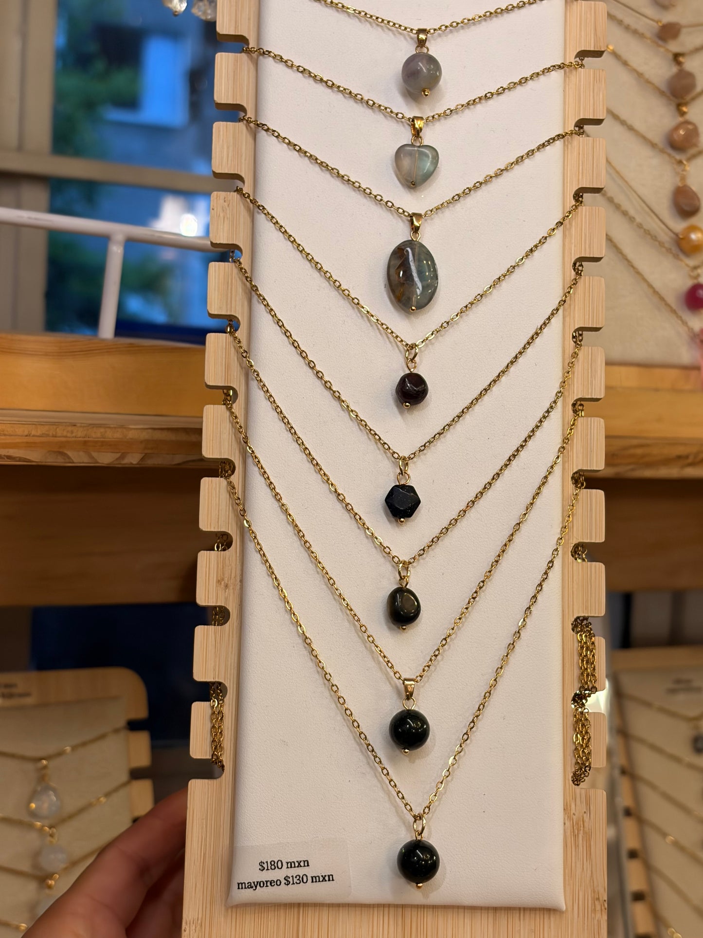 Stock de $100 pesitos•Collar Mineral Sencillo Varios