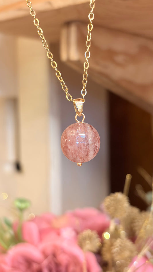 Collar Cuarzo Fresa (Pieza Única)