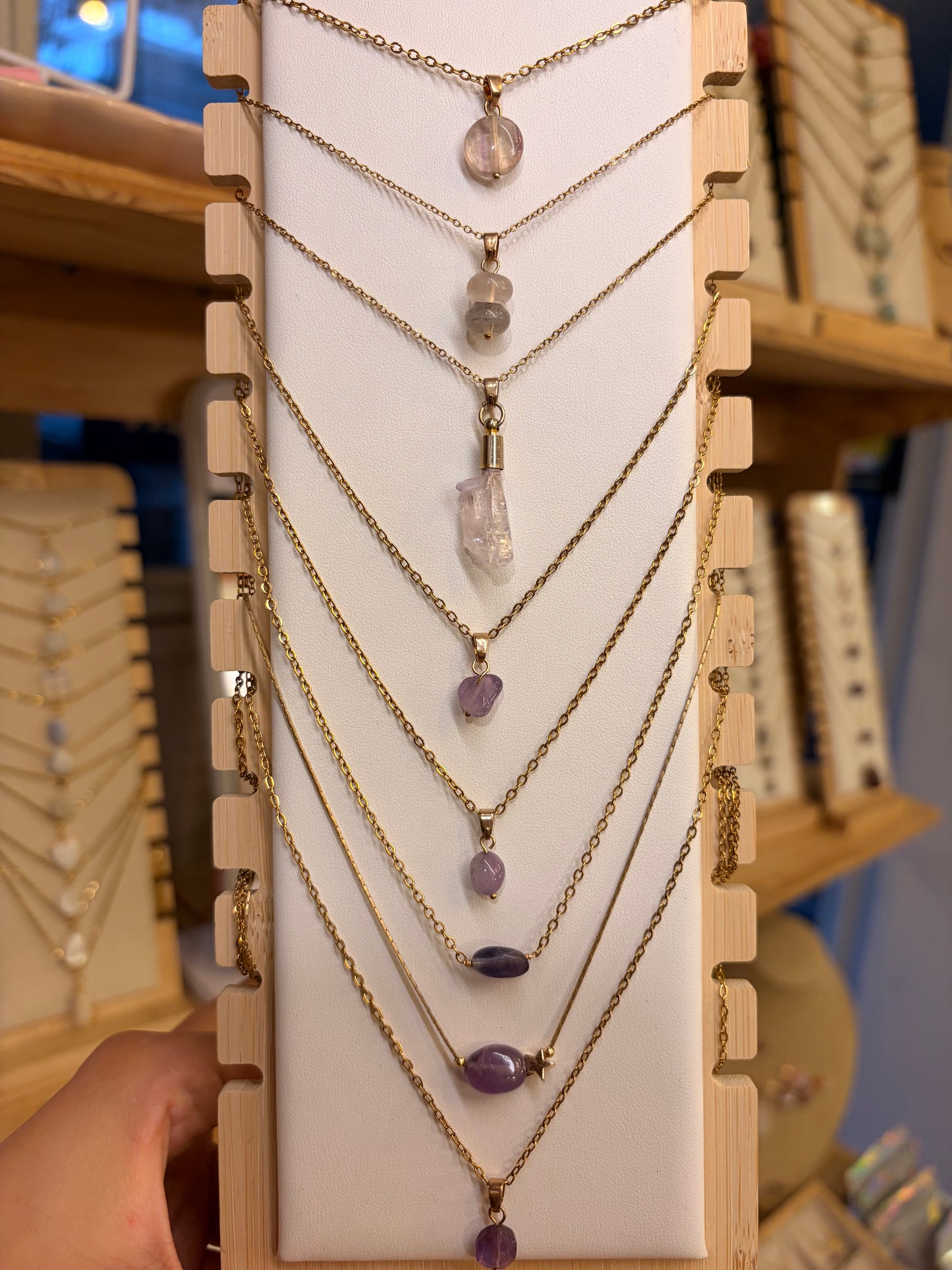 Stock de $100 pesitos•Collar Mineral Sencillo Varios