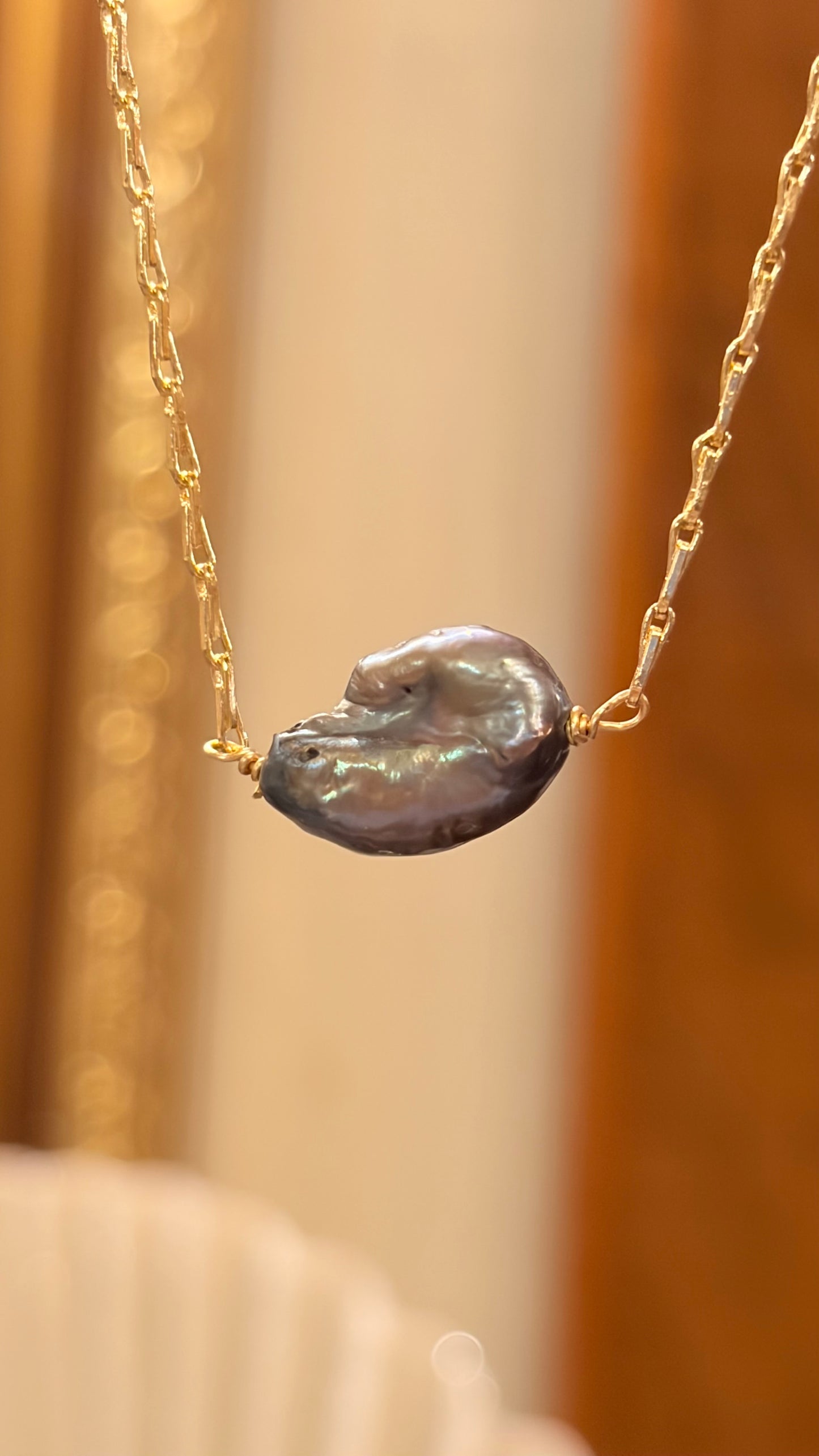 Collar Shine Perla Negra