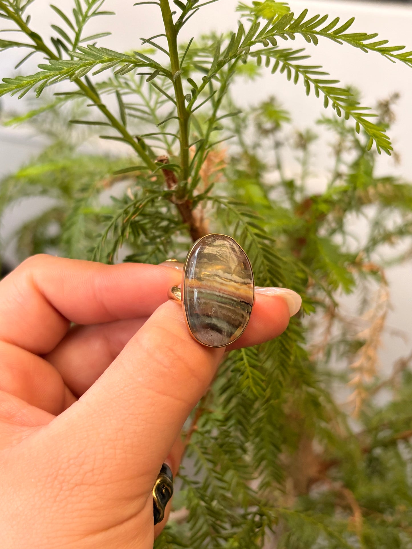 Anillo Fluorita Ovalado Maxi