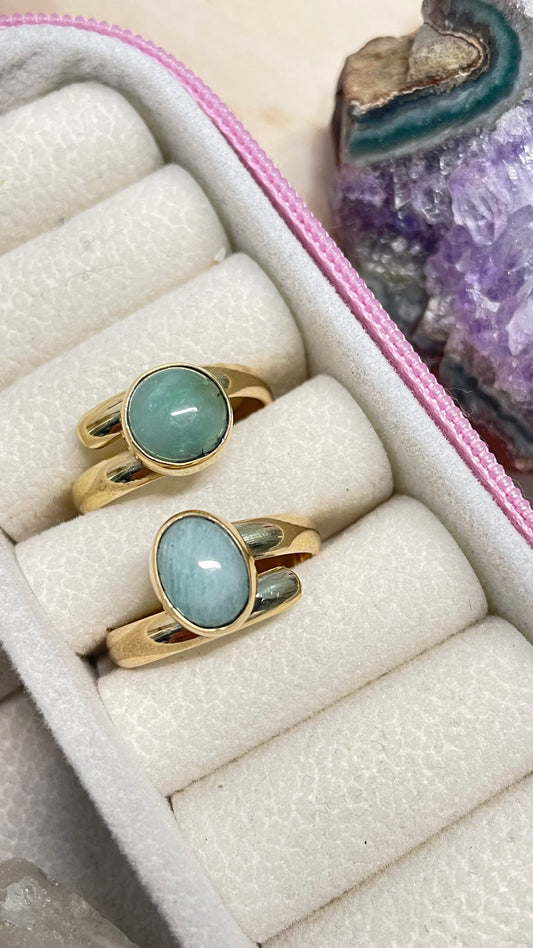 Anillo Amazonita Blue  Mini
