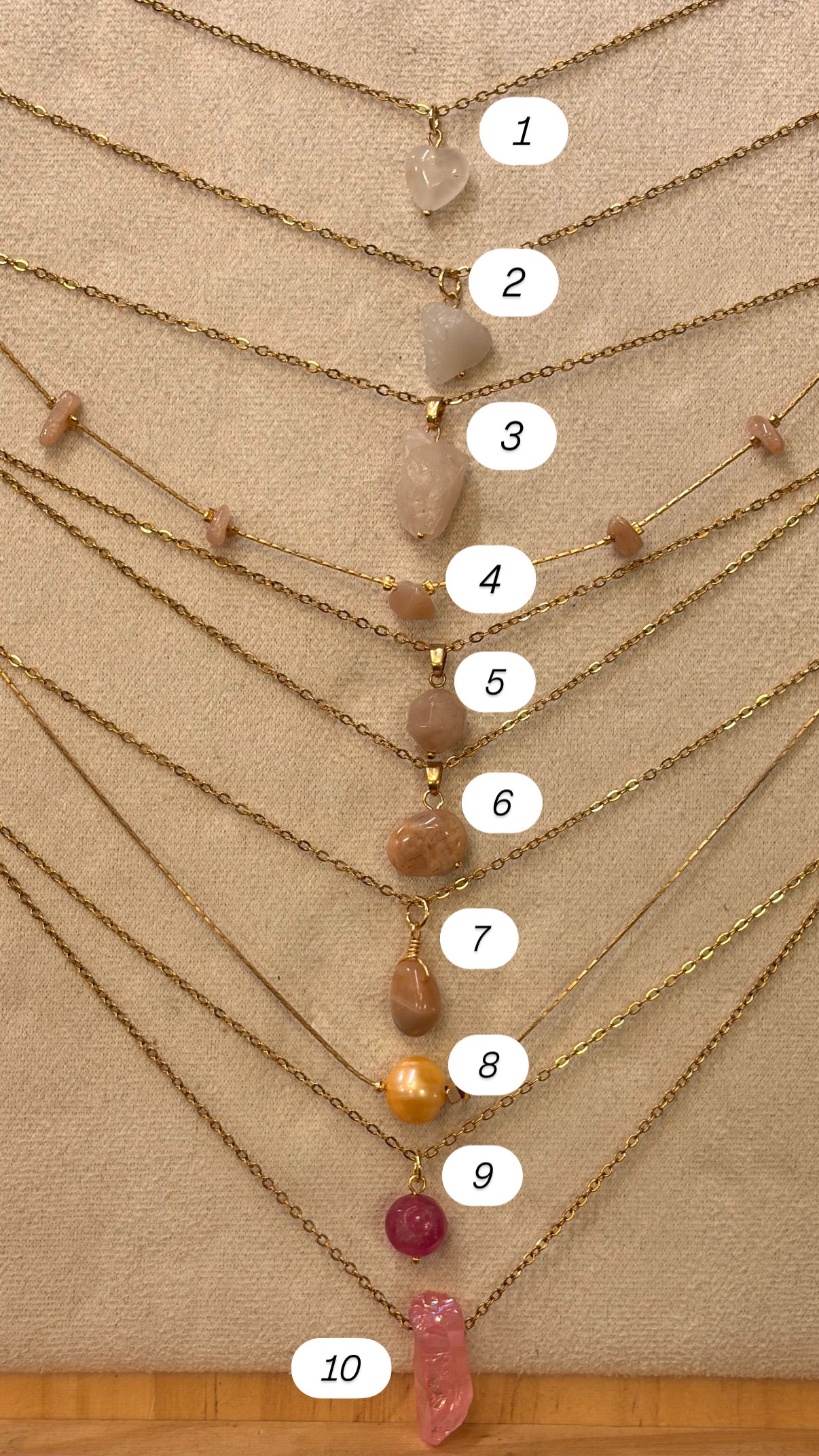 Stock de $100 pesitos•Collar Mineral Sencillo Varios