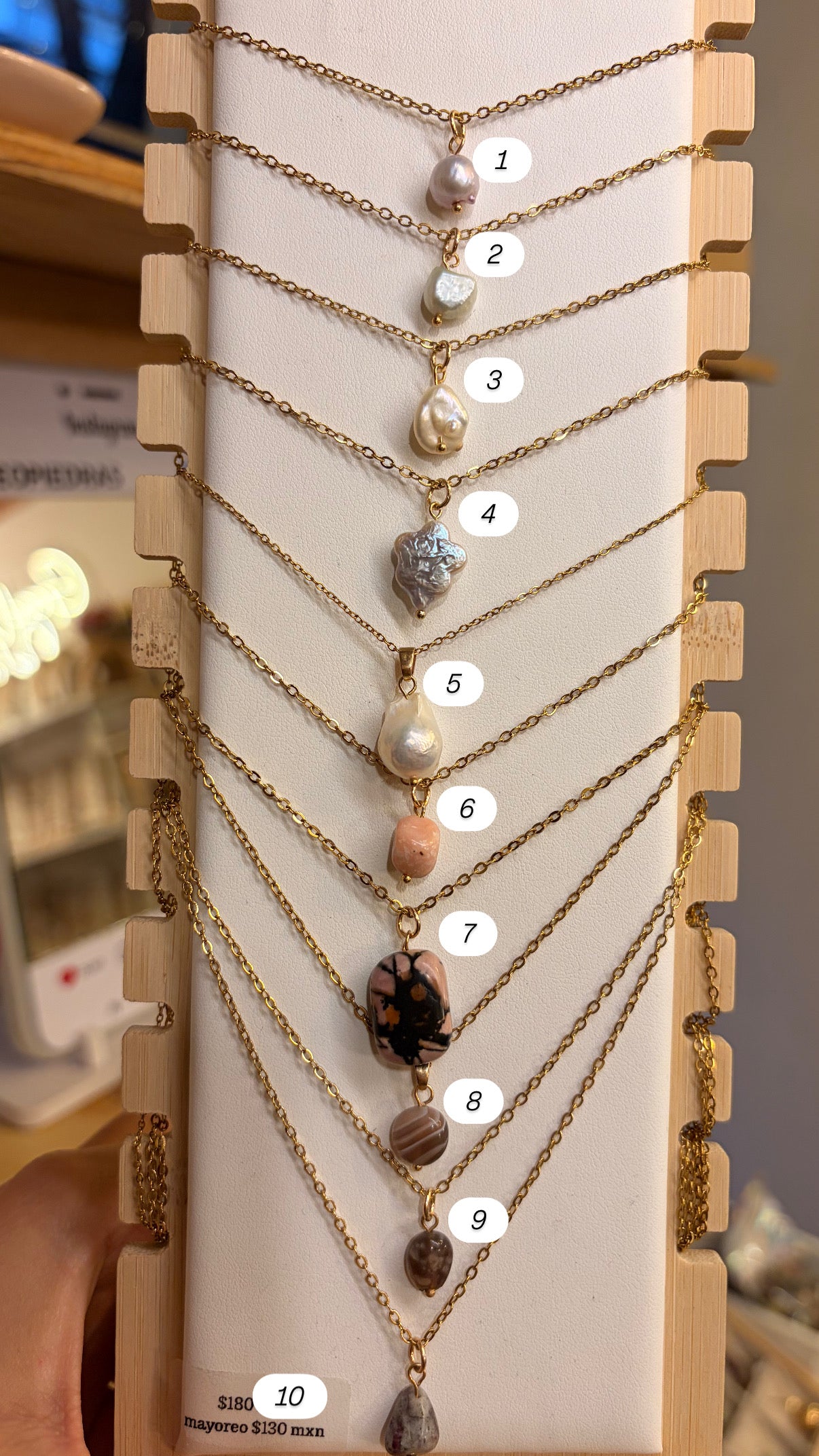 Stock de $100 pesitos•Collar Mineral Sencillo Varios