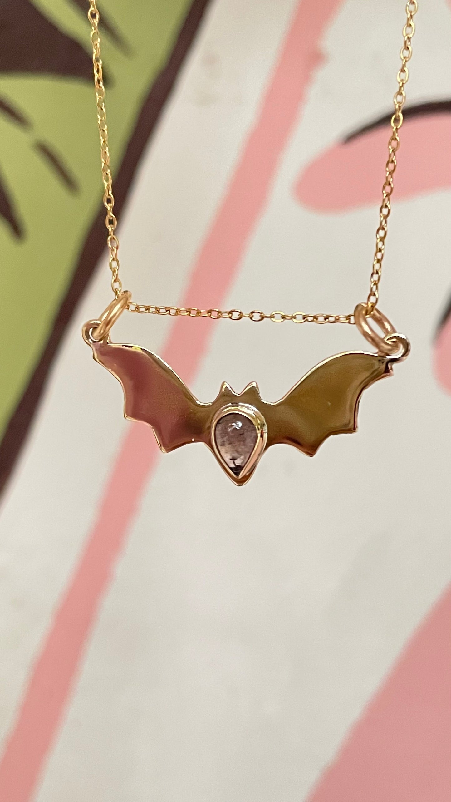 ✨🦇🍉 Collar Bat Season EDICIÓN ESPECIAL •Turmalina Sandía • 🍉 🦇✨-Temporada de Brujas-