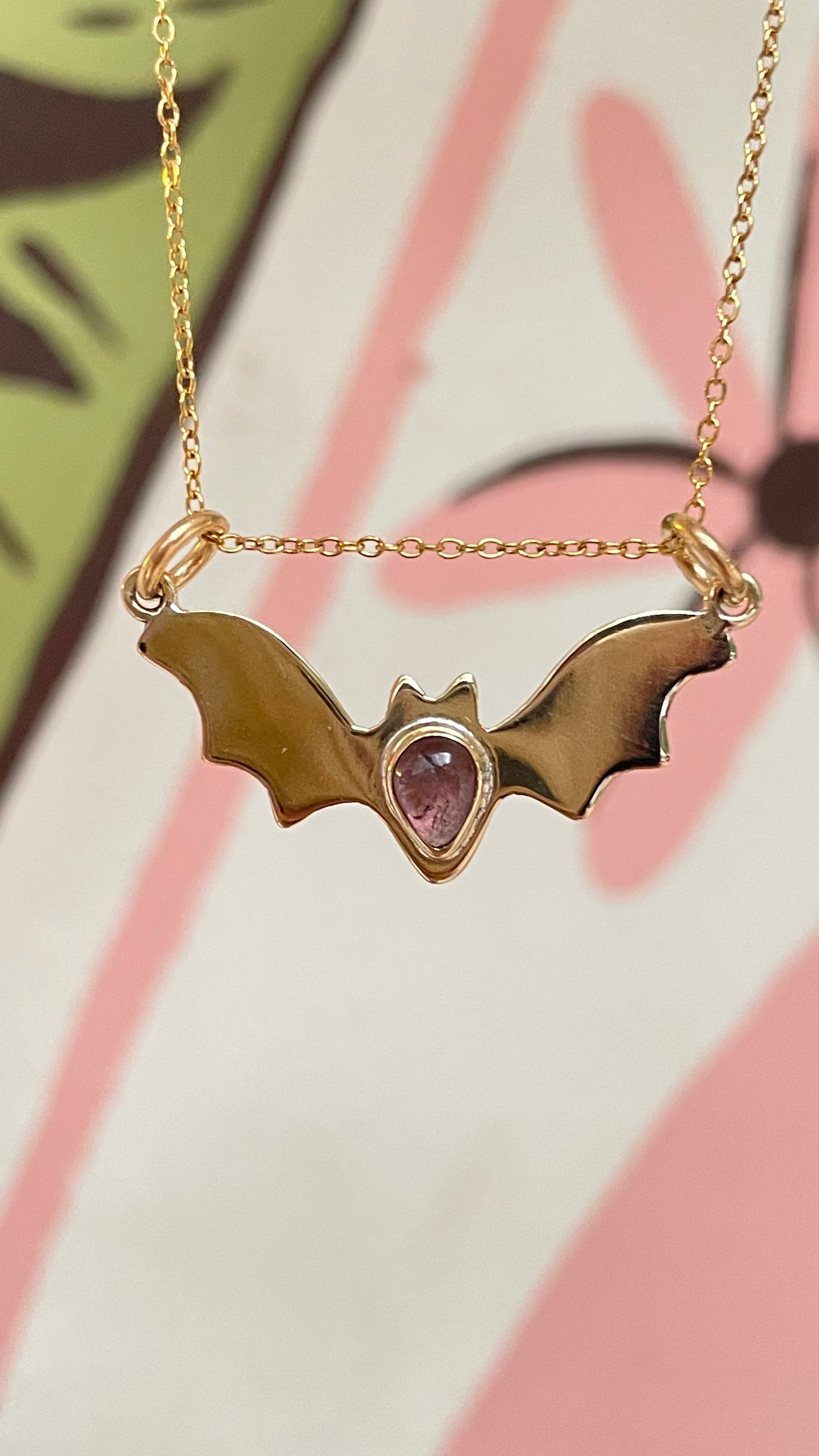 ✨🦇🍉 Collar Bat Season EDICIÓN ESPECIAL •Turmalina Sandía • 🍉 🦇✨-Temporada de Brujas-