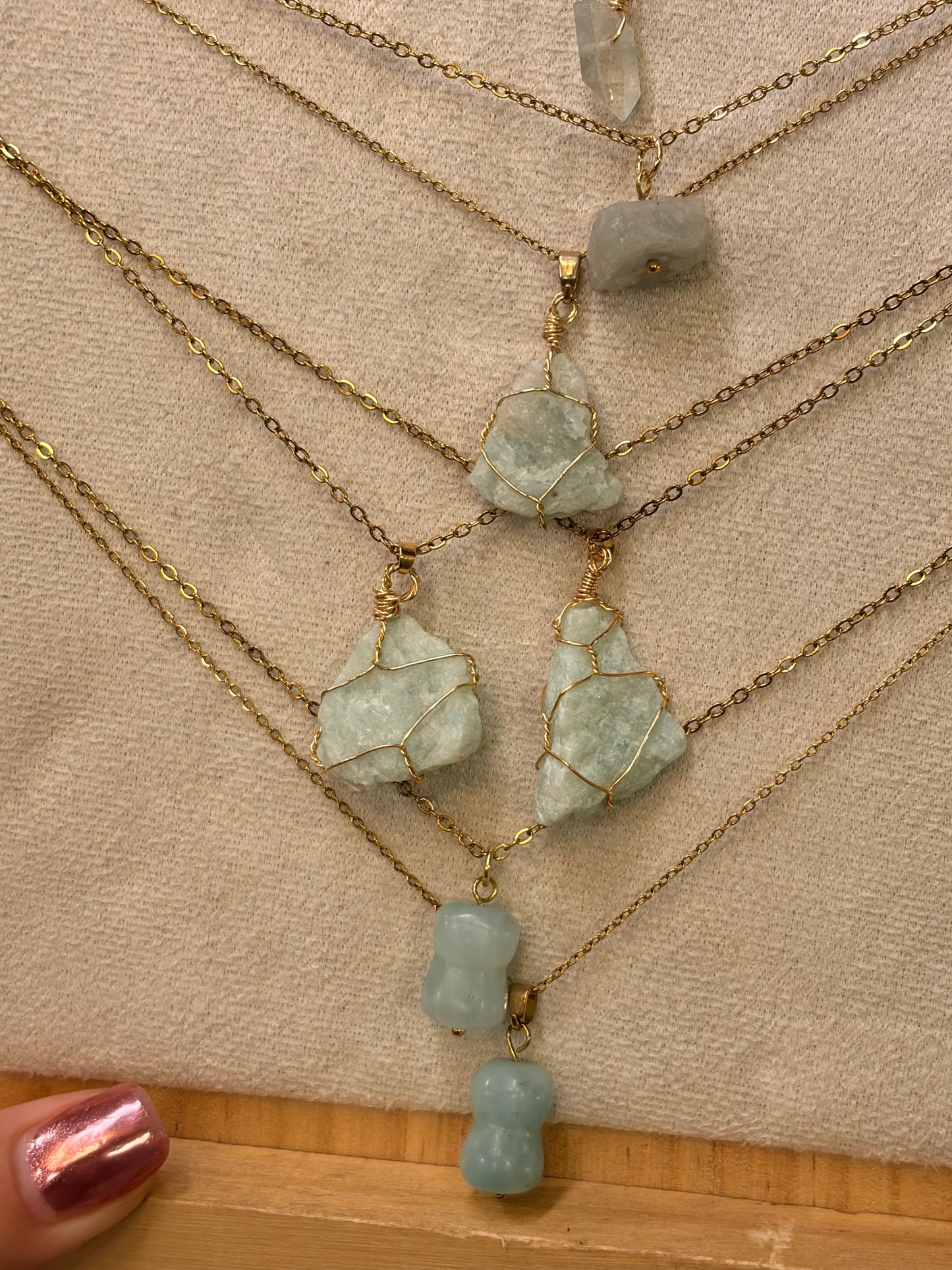 Stock de $100 pesitos•Collar Mineral Sencillo Varios