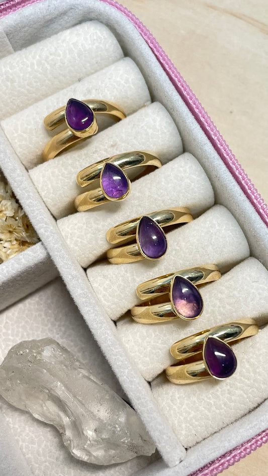 Anillo Amatista Gota