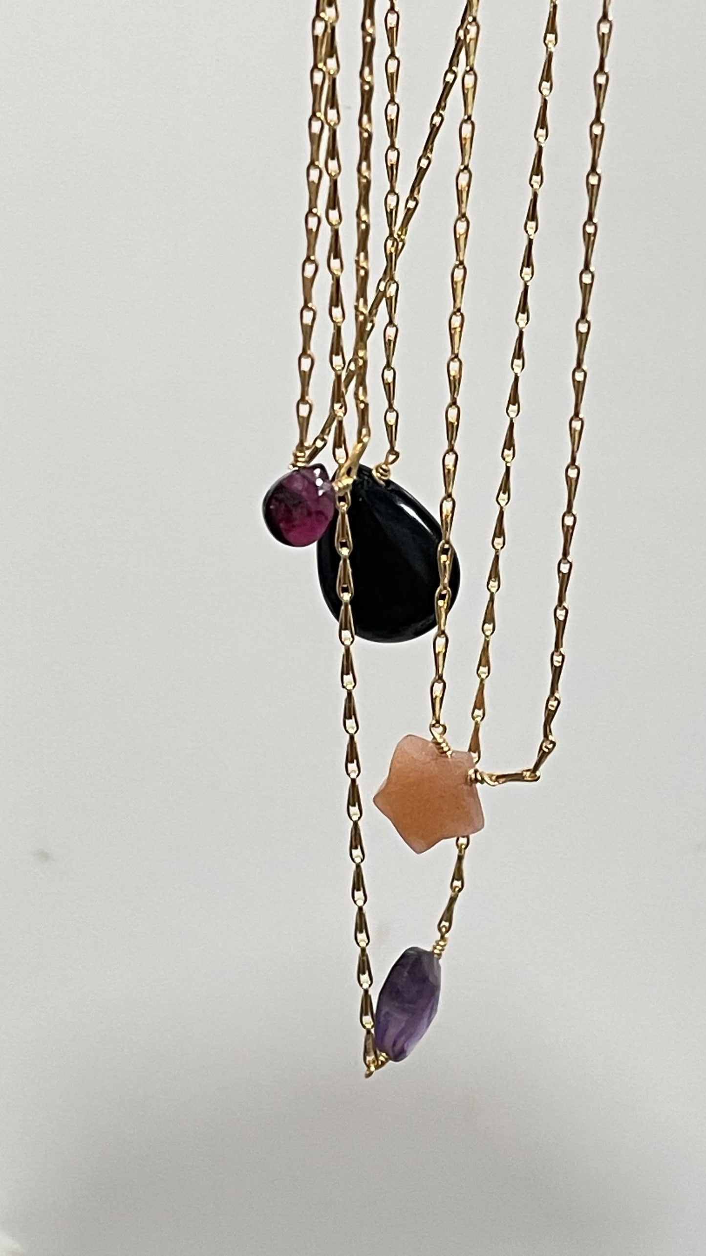 Kit Mini Amuletos ✨🌙Baby Witch🌙✨ • Obsidiana• Grante• Piedra sol• Amatista•