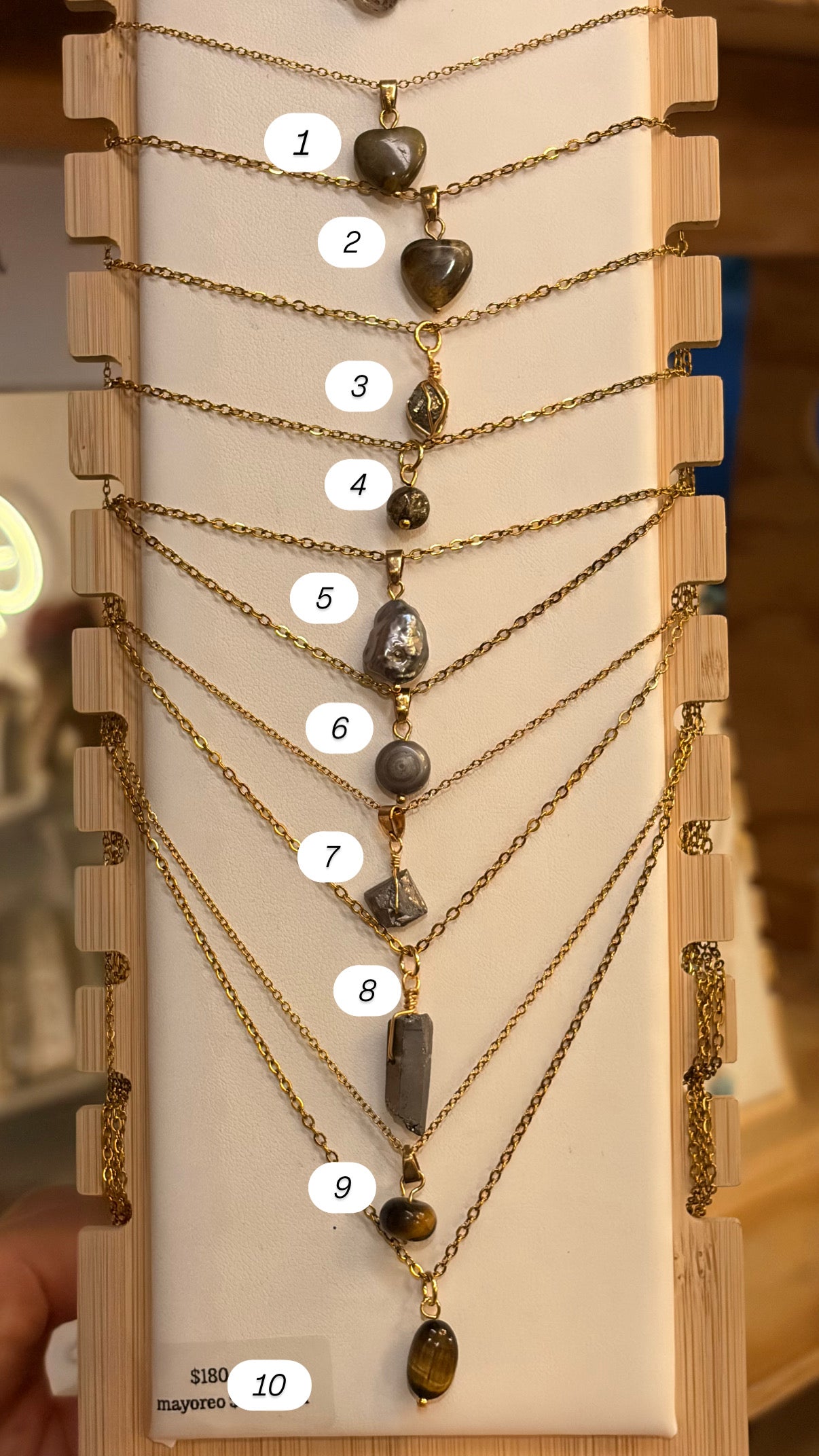Stock de $100 pesitos•Collar Mineral Sencillo Varios