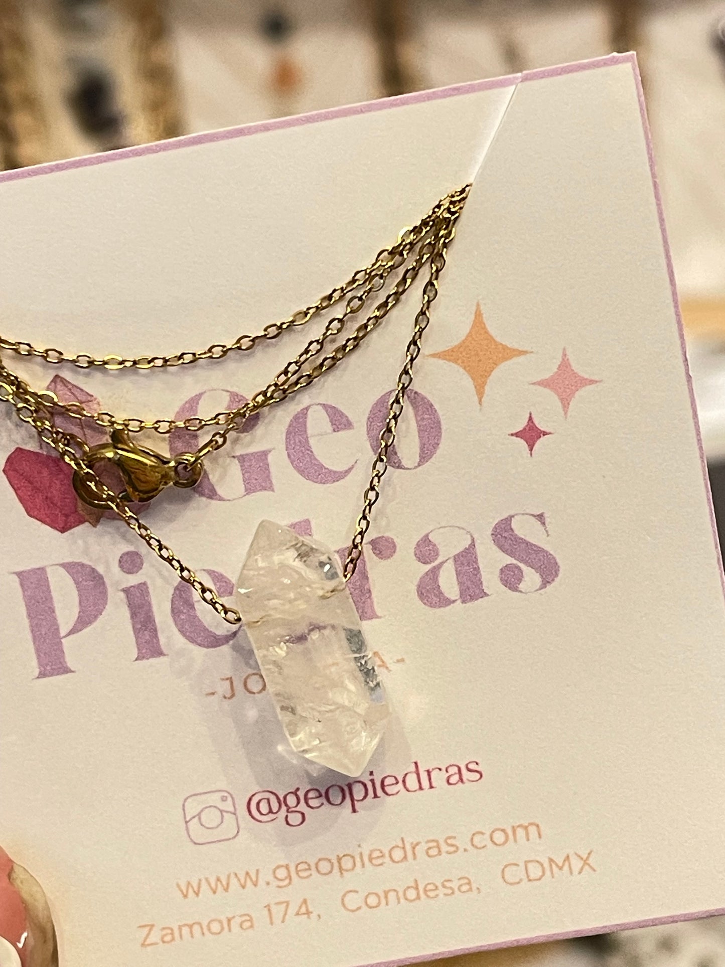 Collar de Cuarzo Doble Punta Mini