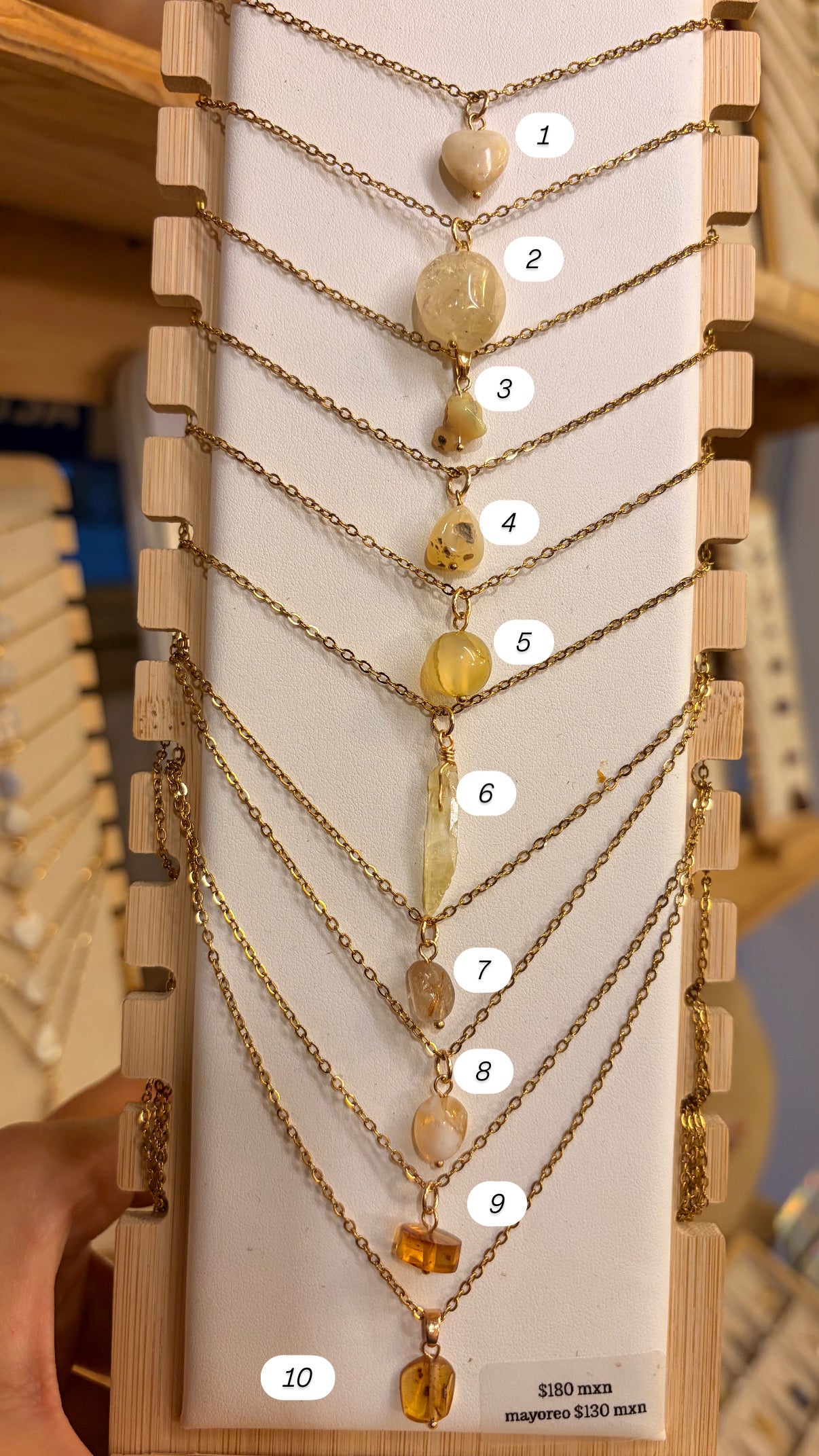 Stock de $100 pesitos•Collar Mineral Sencillo Varios
