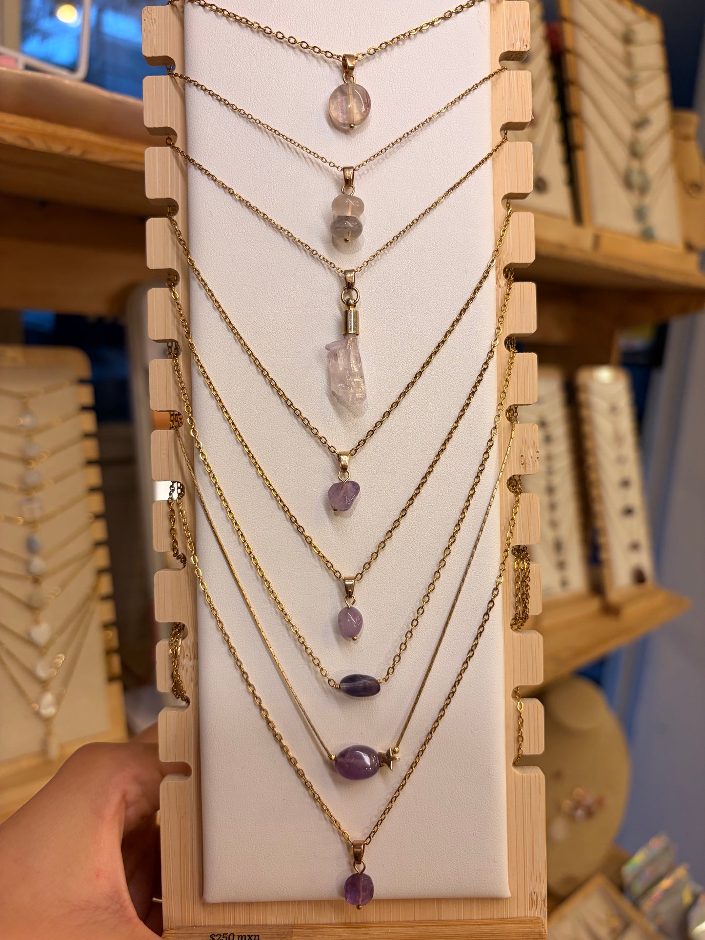 Stock de $100 pesitos•Collar Mineral Sencillo Varios