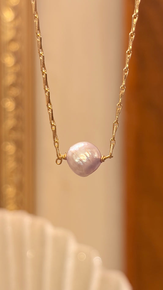 Collar Shine  Perla Lavanda