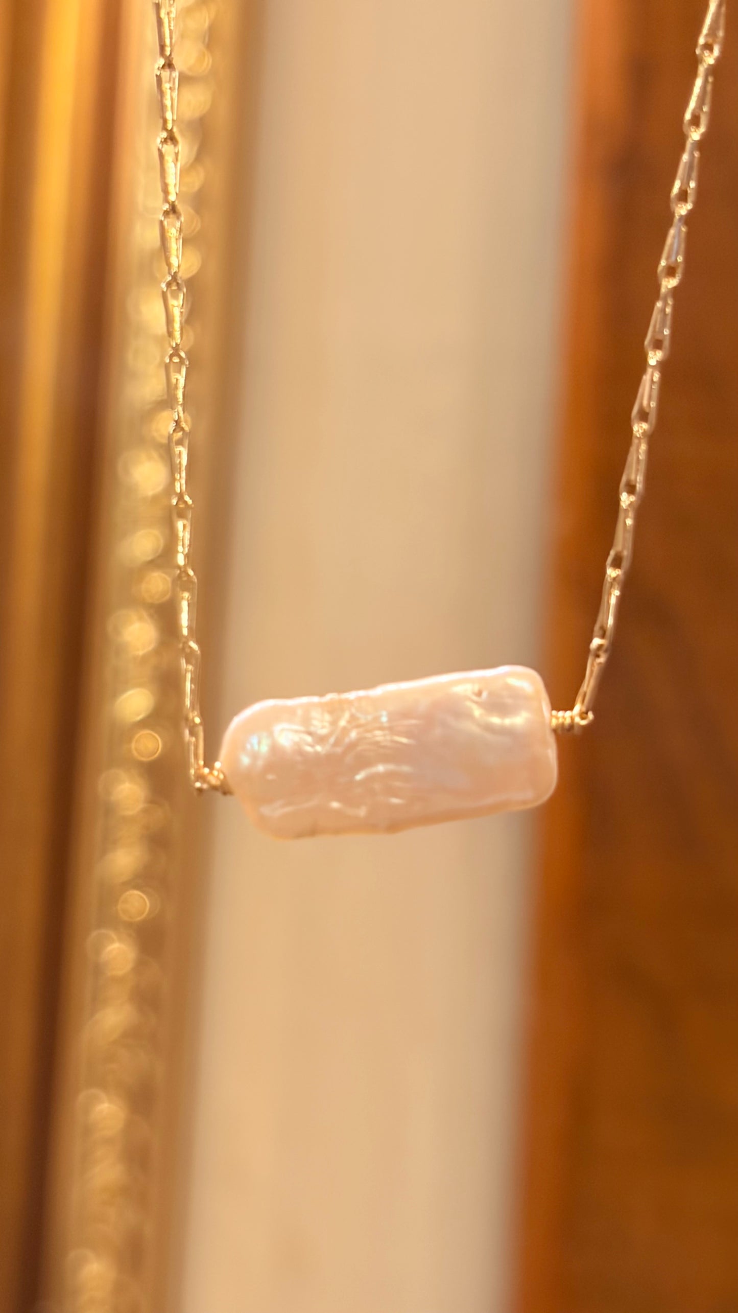 Collar Shine Perla Rectangular