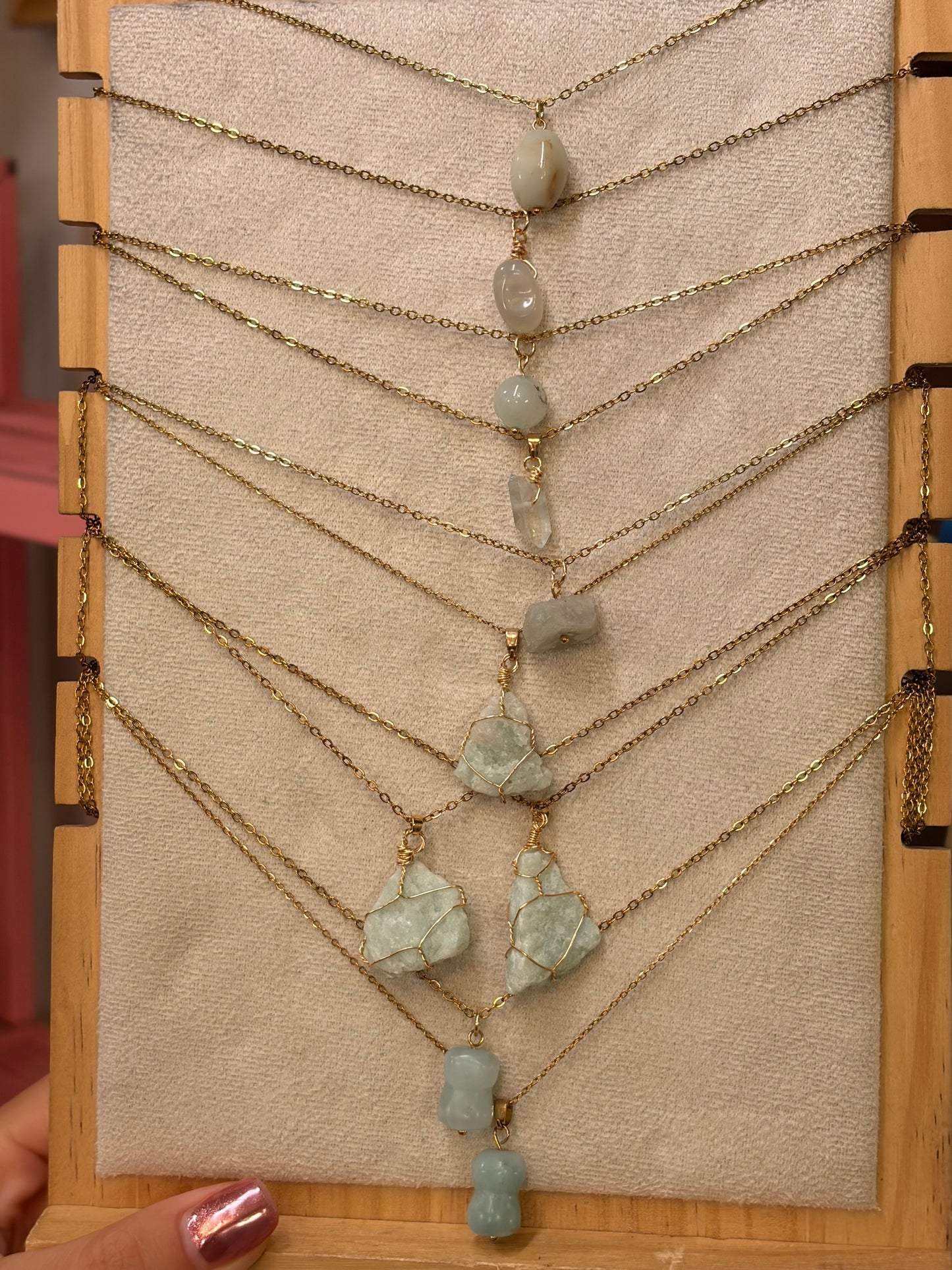 Stock de $100 pesitos•Collar Mineral Sencillo Varios