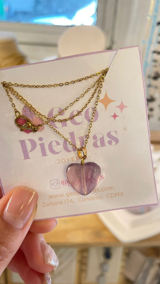 Collar Corazón de Fluorita