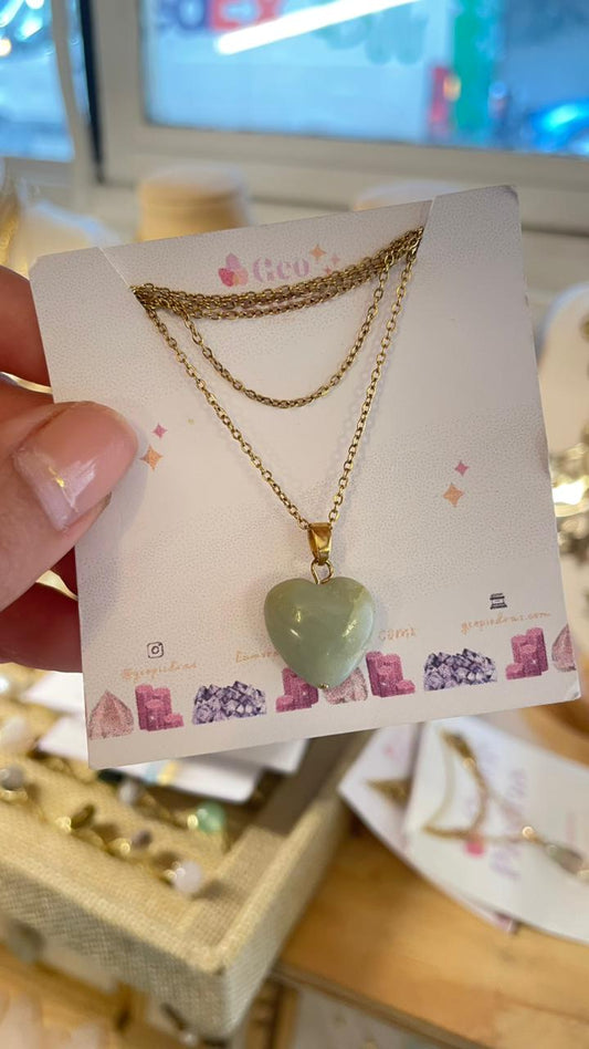 Collar Corazón de Amazonita